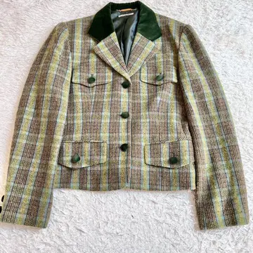 MEMORY 온워드 카시야마 체크 무늬 자켓 그린 9호