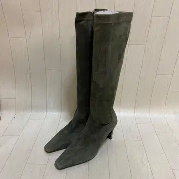 긴자 요시노야 yoshinoya 스웨이드 스퀘어토 롱부츠