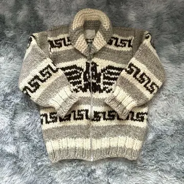 엠블럼 디자인 니트 스웨터 COWICHAN INDIAN 카우친