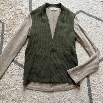 matohu 마토후 고급 소재 실크 자켓 노카라 가디건