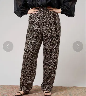 IENA LA BOUCLE 벨벳 자수 개더 팬츠 36