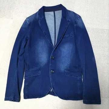 데님 테일러드 자켓 다크 블루