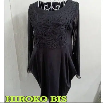 HIROKO BIS 블랙 긴팔 원피스