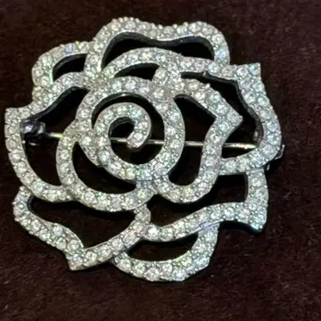 로즈 장미형 크리스탈 브로치