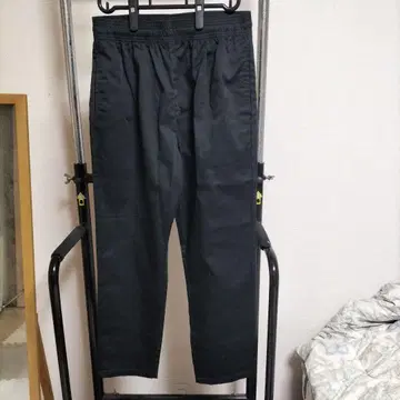 블랙 허리밴딩 팬츠 DL 자수 로고