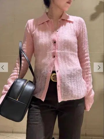 2025AW 폴로 옷깃 와이드 리브 베어 SET 모헤어 니트