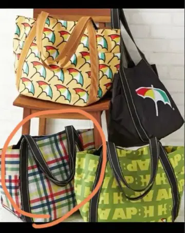 아놀드 파머 체크 무늬 토트백