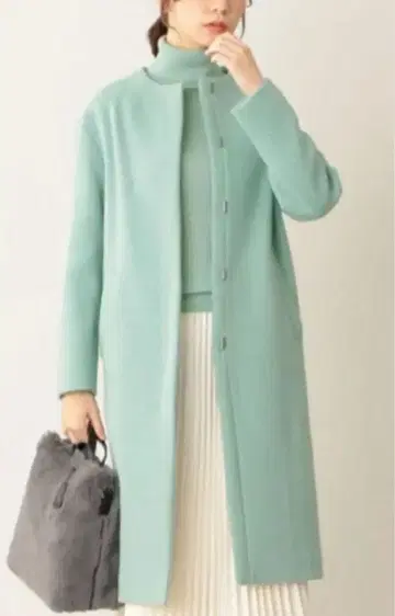 울 비버 코트 민트 컬러 36