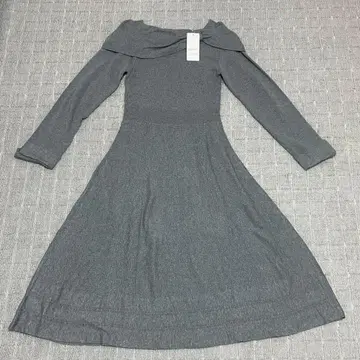 그레이 오프숄더 니트 원피스