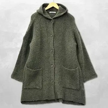 두클라쎄 울 알파카 블렌드 후디 니트 가디건 코트