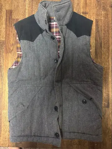 그레이 다운 베스트 체크 무늬 안쪽 TRICKorTREAT M 사이즈