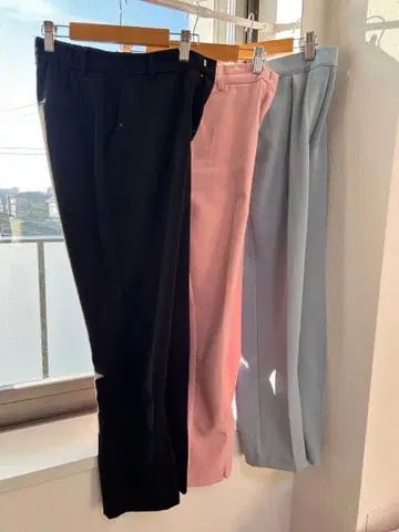 슬랙스 3종 세트 블랙, 핑크, 라이트 블루 인심 58cm