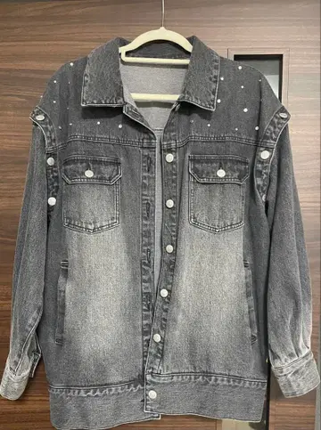 [류나(반반자이) 콜라보] 데님 자켓, 스톤 데님 팬츠