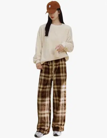 체크 무늬 룸웨어 세트