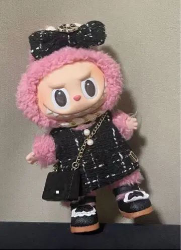 LABUBU 머리띠 드레스 세트 블랙 코스튬 4점 세트