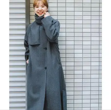 URBAN RESEARCH 헤링본 롱 코트 프리 사이즈 그레이