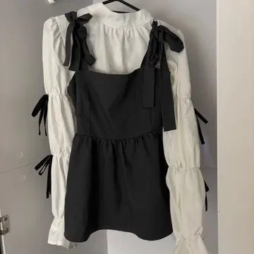 [ RETRO GIRL ] 리본 뷔스티에 SET