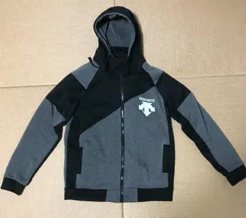 DESCENTE 후드 부착 W 집업 후드티 자켓 그레이/블랙