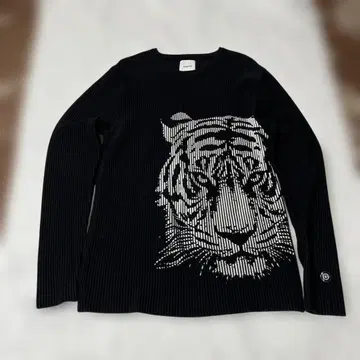 미사용급 데시구알 desigual 호랑이 패턴 리브 니트 스웨터 XL