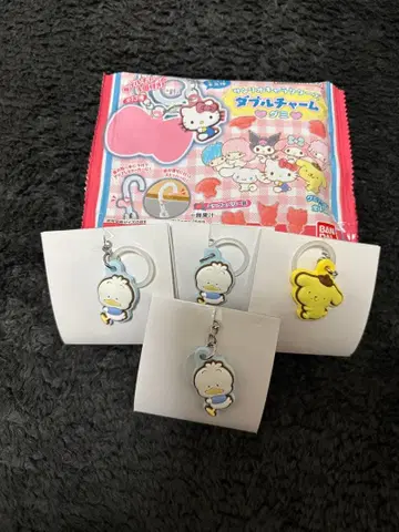 반다이 산리오 더블 참 구미 뻬꾸루 3개 푸딩 1개 4개 세트