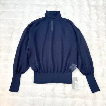 미사용 새상품 LE FOYER 시어 티셔츠 벌룬 슬리브 네이비 M