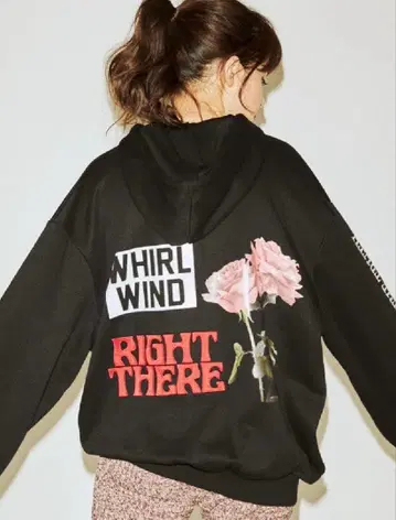 jouetie 그래픽 오버 후디 블랙