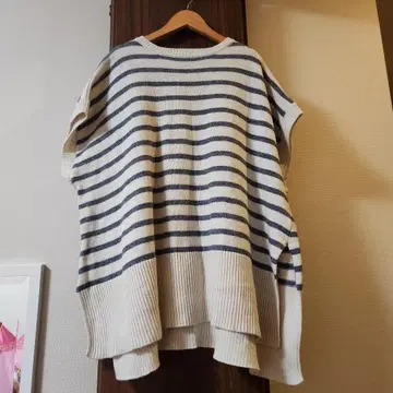 미사용급 ICHI 니트 보더 베스트 울