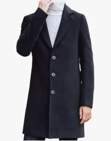 새상품급 블랙 체스터 코트 롱 기장 빅 실루엣 남성용 아우터