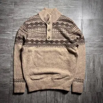 [ 00's ] EddieBauer 하프 버튼 스웨터 올 패턴 M 사이즈