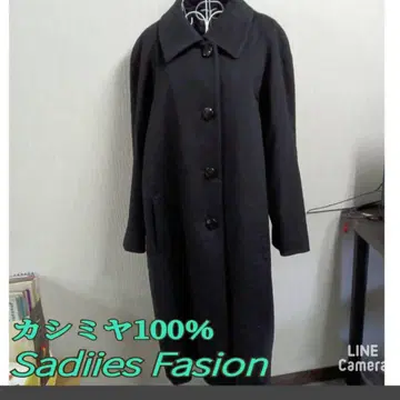 Sadiiies Fasion 캐시미어 100% 롱 코트 M 사이즈 블랙