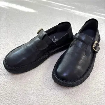 히나 그린 새상품 천연 가죽 신발