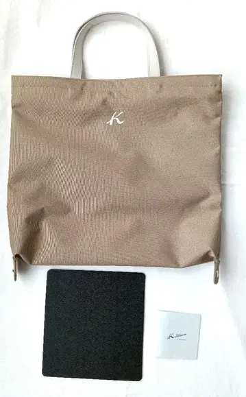 키타무라 베이지 토트백 각형 2way