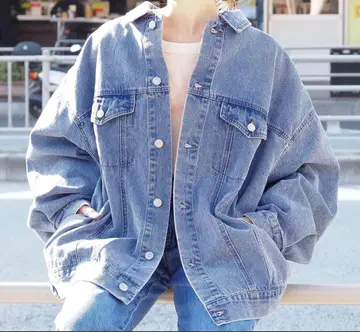 라이트 블루 오버 사이즈 데님 자켓