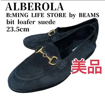 새상품급 알베롤라 비트 로퍼 스웨이드 23.5cm 블랙 빔즈 별주