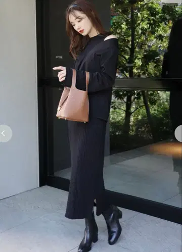 Mila Owen 양득 레이어드 니트 원피스 블랙