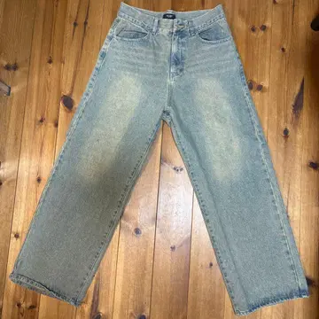 BEAMS 와이드 레그 데님