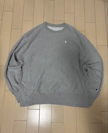 Champion 리버스 위브 맨투맨 그레이 눈 있음 90s 00s