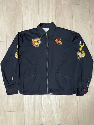 레어 60s souvenir jacket rainbow stitch