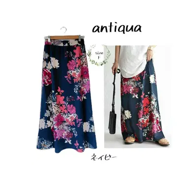 antiqua 안티카 플라워 디자인 스커트 네이비