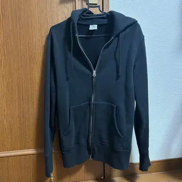 LOOPWHEELER 블랙 풀 지퍼 후디 M