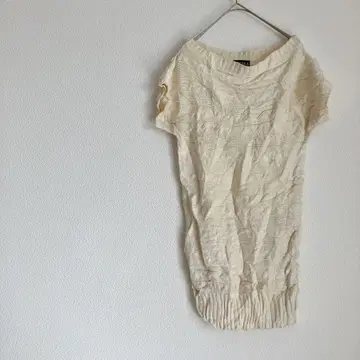 레어 UK2LA [ L ] 아이보리 오프숄더 반팔 튜닉