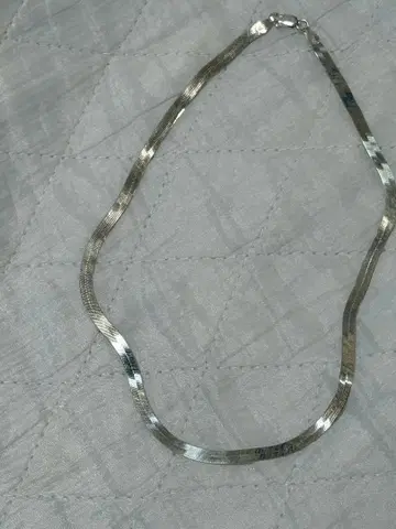 925 실버 플랫 체인 목걸이 약 40cm