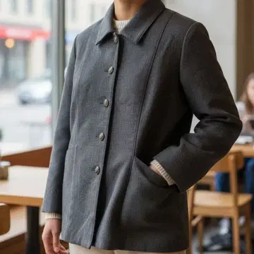 테일러드 자켓 다크 그레이 오피스 캐주얼 장식 버튼 수트