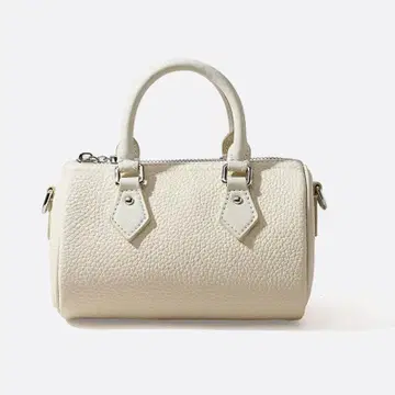 천연 가죽 화이트 가죽 핸드백 원통형