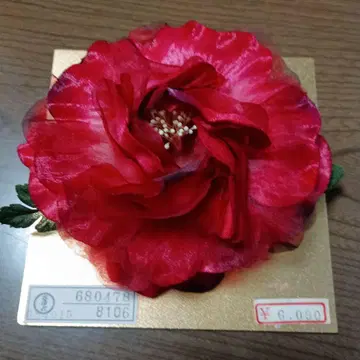 빨간 꽃 장식 성인식 등에