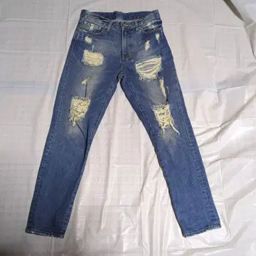 JEANASIS 데미지 가공 슬림핏 데님 팬츠