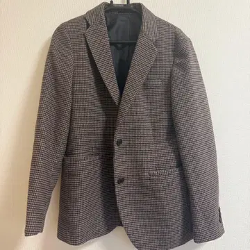 유니클로 체크 무늬 테일러드 자켓