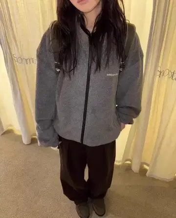 SMOOTHMOOD 그레이 플리스 자켓