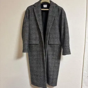 LOWRYS FARM 체크 무늬 롱 코트 F 사이즈