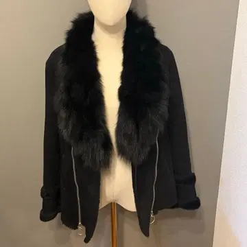 블랙 퍼 무스탕 코트